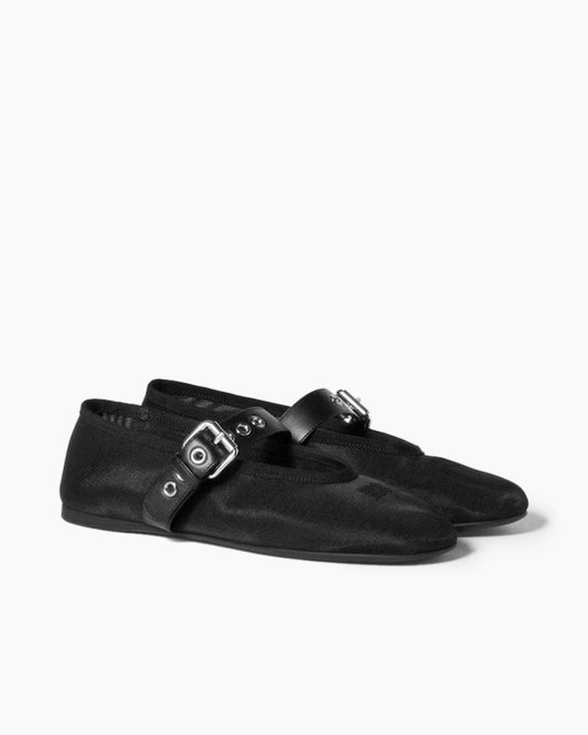 Mesh Fabric Ballerina Mary Jane Ballet Flats