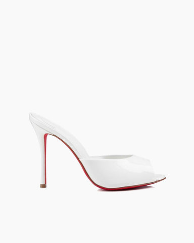 Dolly Series - 100mm Patent Calf Leather Heel Mules