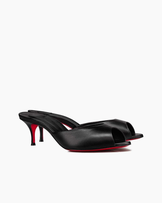 Dolly Series - 55mm Real Leather Heel Mules