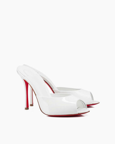 Dolly Series - 100mm Patent Calf Leather Heel Mules