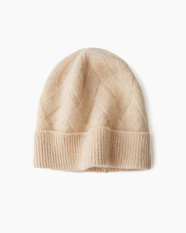LarosaStyle Knitted Soft Cashmere Hat Beige