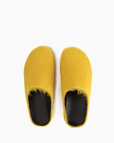 (Clean Up) Designer Real Fur Slides Clogs Mules Flat Luxury Slippers