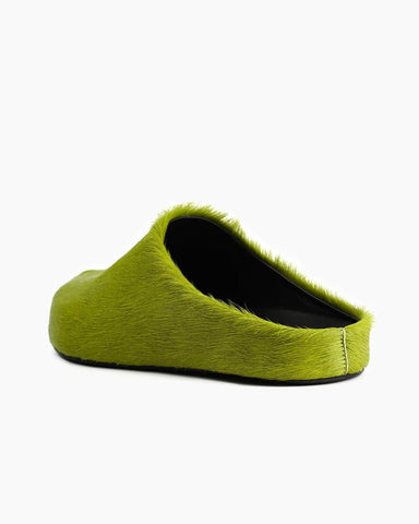 (Clean Up) Designer Real Fur Slides Clogs Mules Flat Luxury Slippers