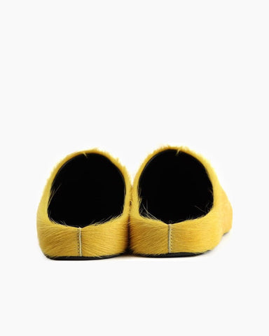 (Clean Up) Designer Real Fur Slides Clogs Mules Flat Luxury Slippers