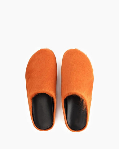 (Clean Up) Designer Real Fur Slides Clogs Mules Flat Luxury Slippers