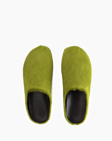(Clean Up) Designer Real Fur Slides Clogs Mules Flat Luxury Slippers