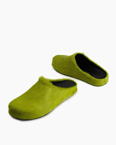 (Clean Up) Designer Real Fur Slides Clogs Mules Flat Luxury Slippers