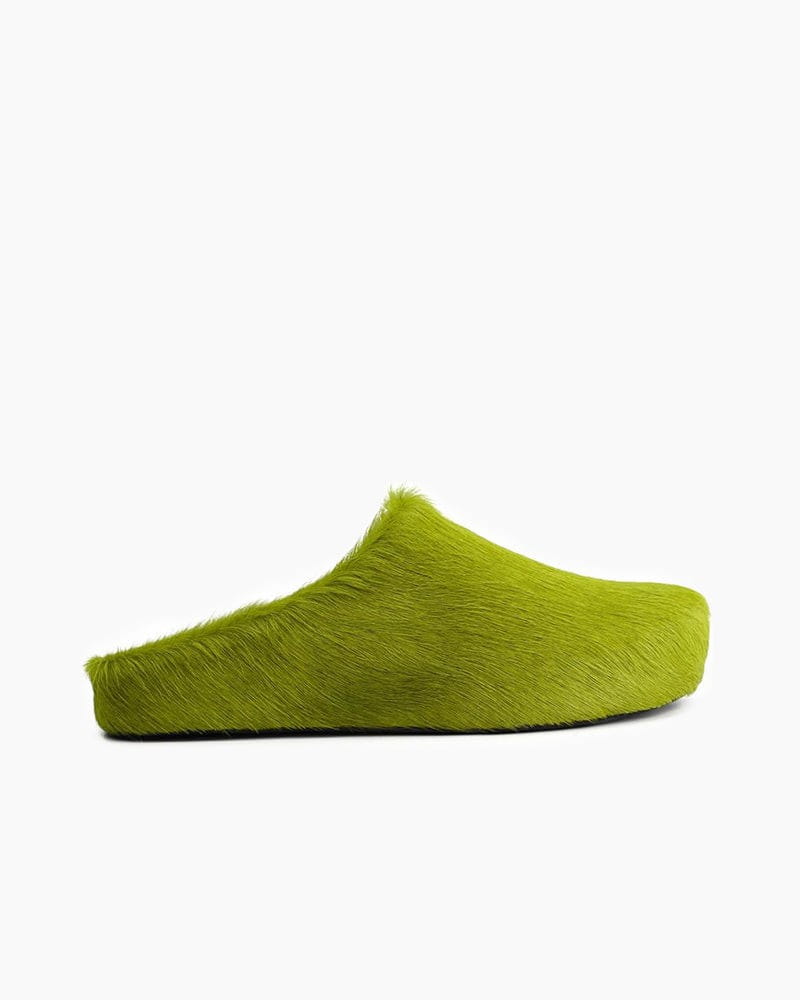 (Clean Up) Designer Real Fur Slides Clogs Mules Flat Luxury Slippers