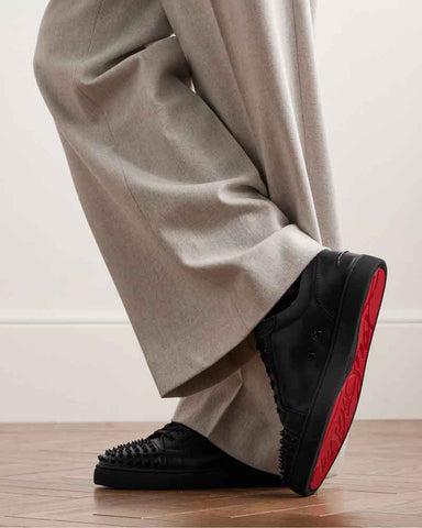 Men's Patent Spike Low-Top Sneakers