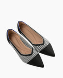 Snowflake Pointed Toe Knit Flat Shoes