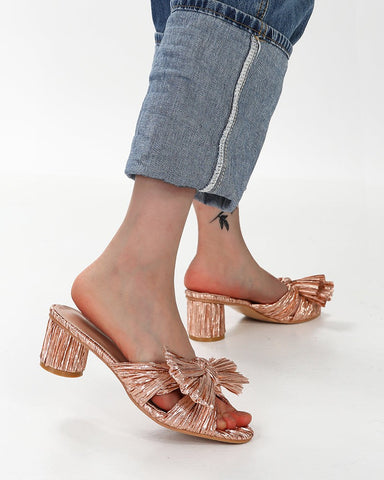 Pleated-Bow-Open-Toe-Chunky-Block-Heel-Sandals