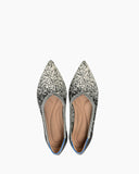 Snowflake Pointed Toe Knit Flat Shoes