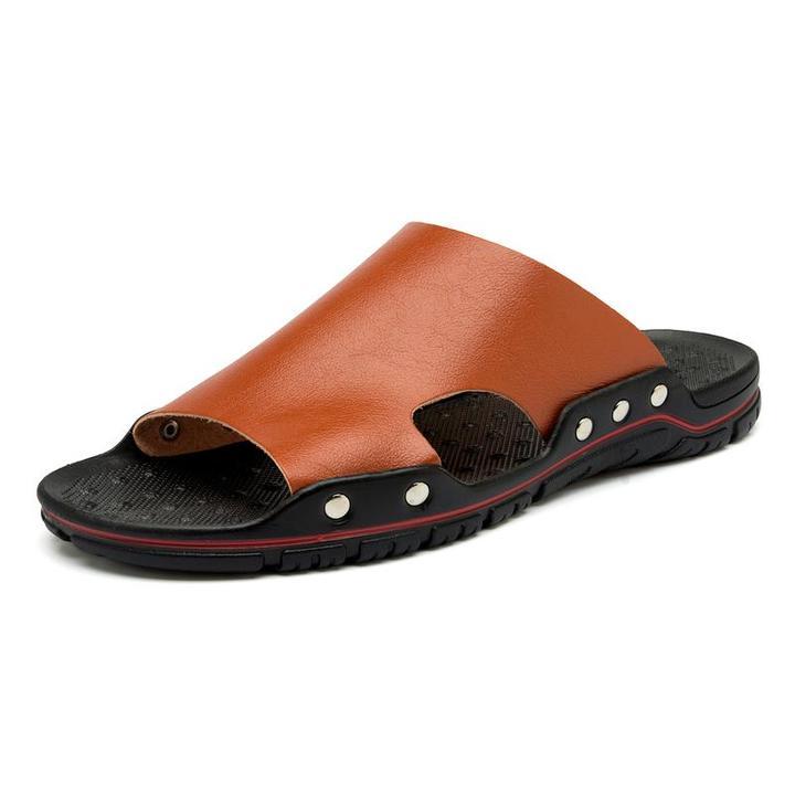 outdoor-leather-slippers-beach-sandals-wading