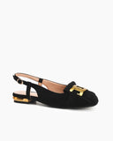 Metal-Buckle-Slip-On-Tassels-Suede-Flat-Mules-Slingback