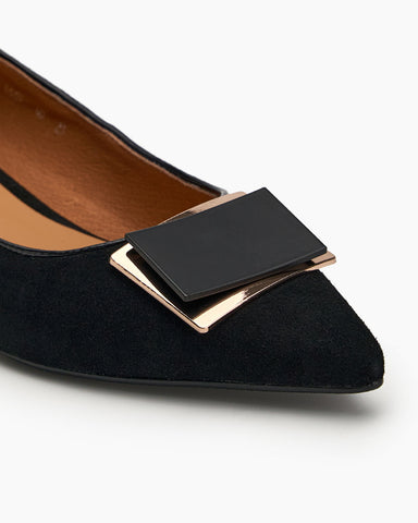 Zebra Print Matching Color Pointed Toe Loafers