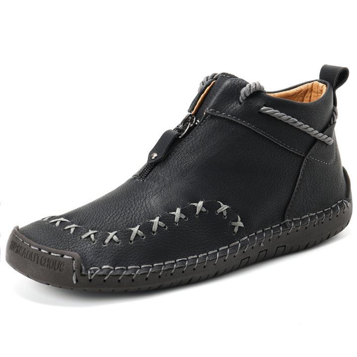 high-top-zipper-flat-large-size-ethnic-style-stitching-boots