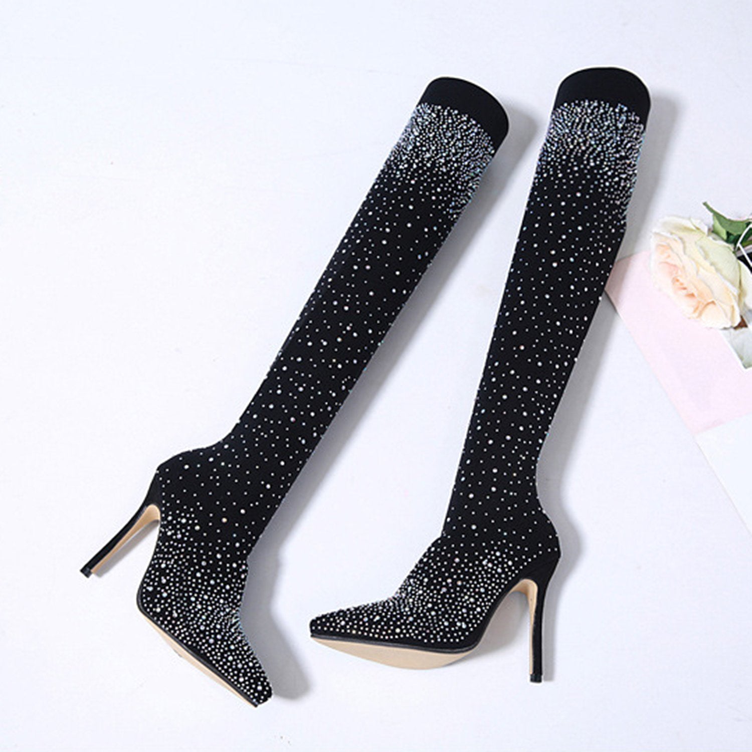 Pointed-High-Heeled-Rhinestone-Boots-over-high