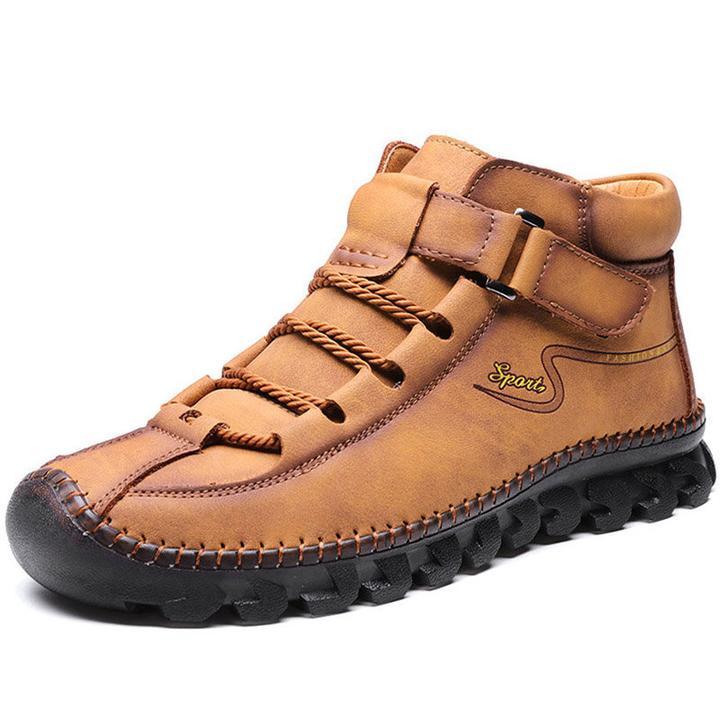 Cow-Leather-Non-Slip-Hand-Stitching-Soft-Sole-Casual-Outdoor-Boots