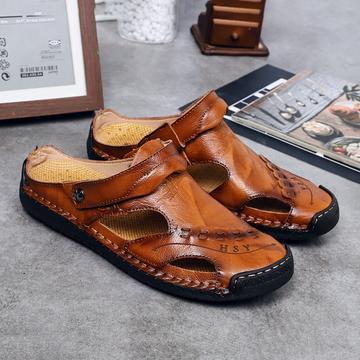 casual-breathable-handmade-leather-sandals