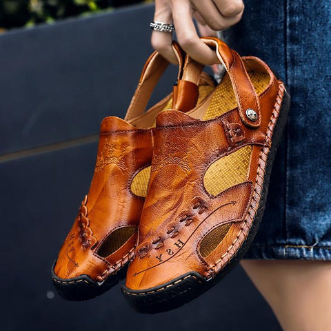 casual-breathable-handmade-leather-sandals