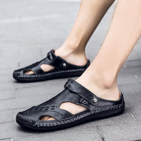 casual-breathable-handmade-leather-sandals