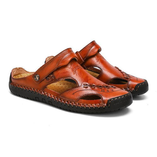 Men's casual breathable handmade leather sandals