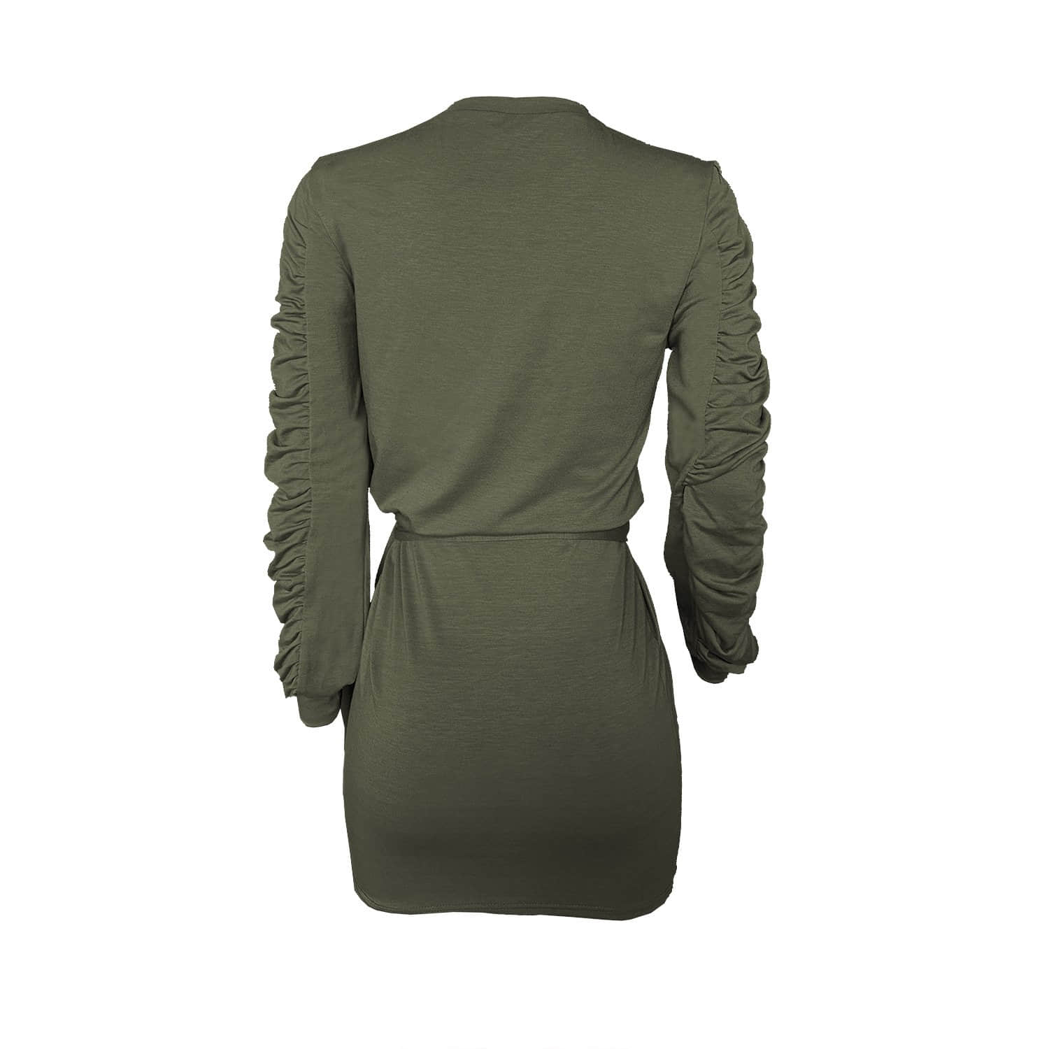 Solid Color Long Sleeve Sweater Dress