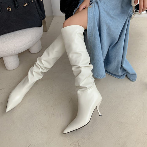 Pointed-High-Tube-Mid-Heels-Boots-leather-knee-high