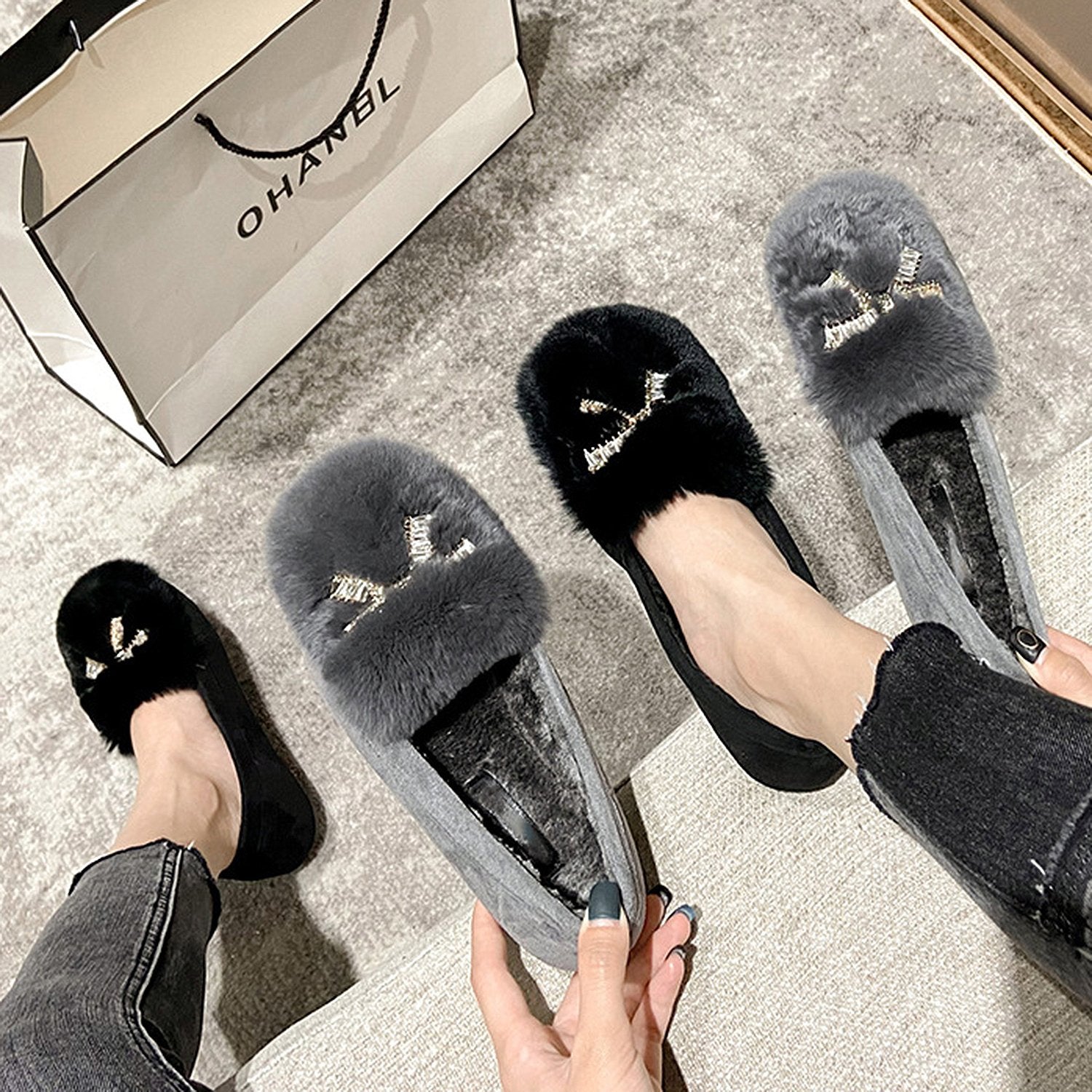 Fashion-Round-Soft-Fur-Flat-Loafers