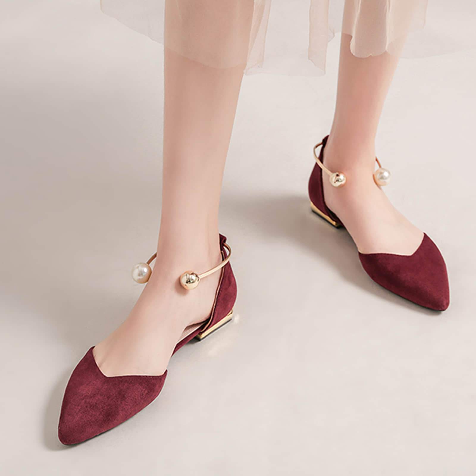 Pearl-Buckle-Pointed-Toe-Flat-Loafers