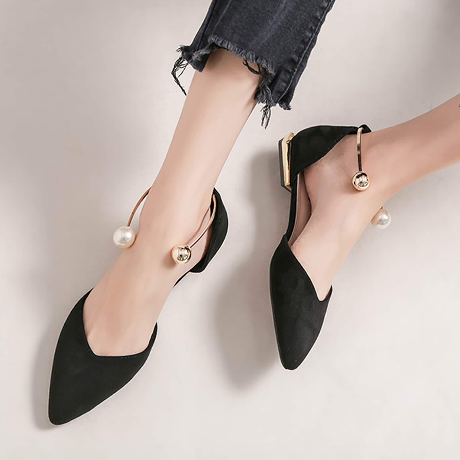 Pearl-Buckle-Pointed-Toe-Flat-Loafers