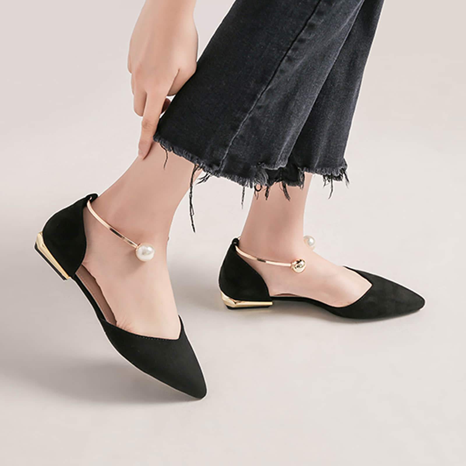 Pearl-Buckle-Pointed-Toe-Flat-Loafers