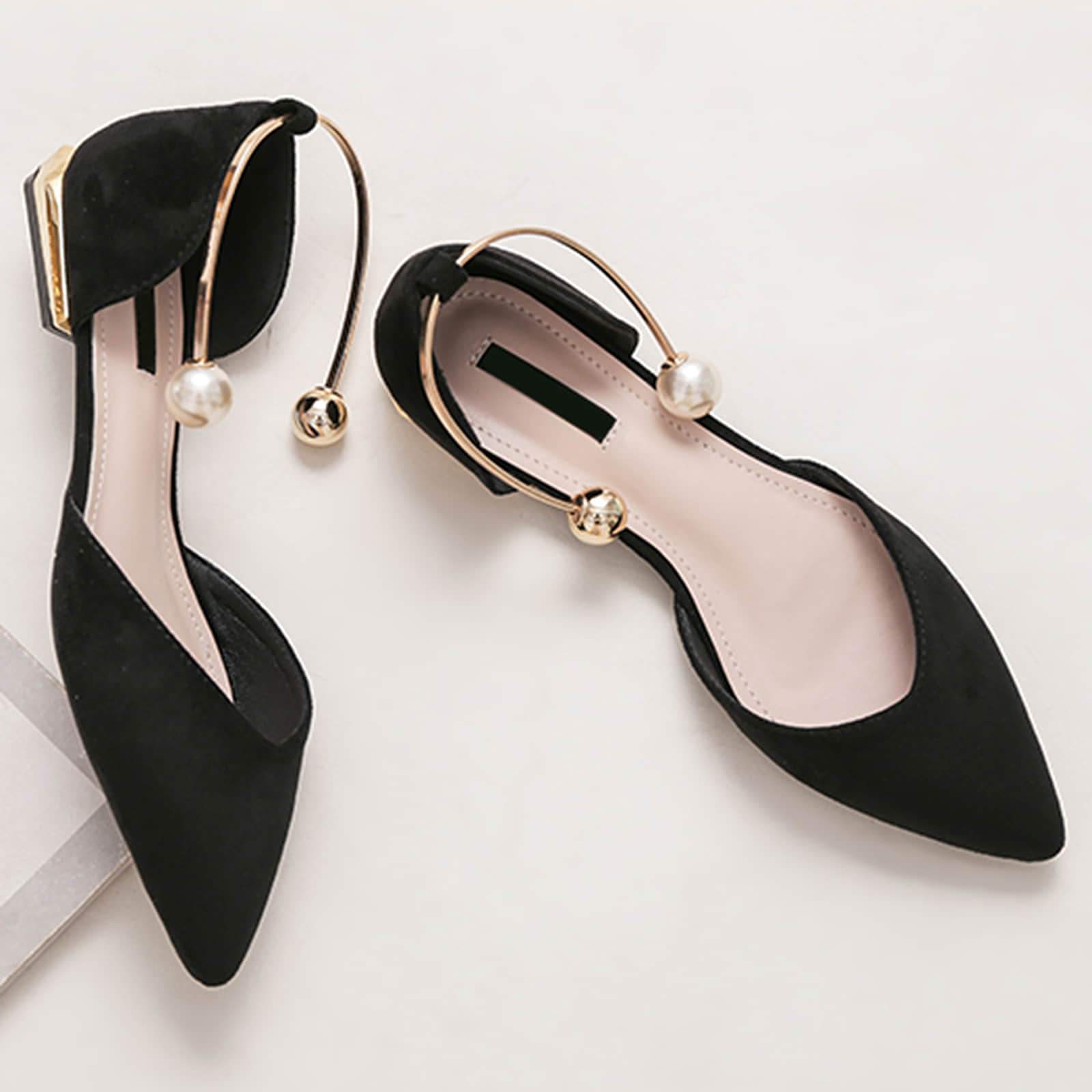 Pearl-Buckle-Pointed-Toe-Flat-Loafers