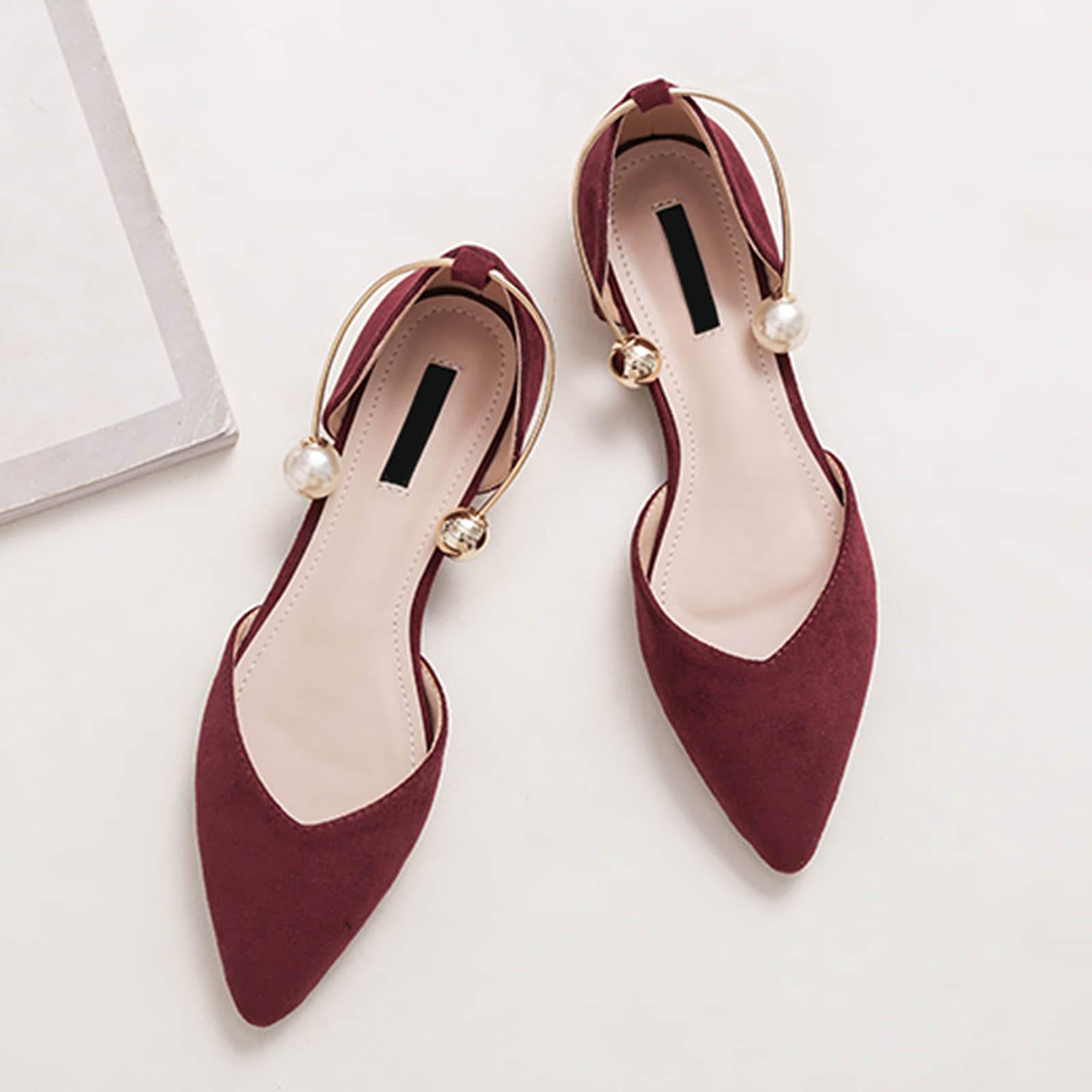 Pearl-Buckle-Pointed-Toe-Flat-Loafers