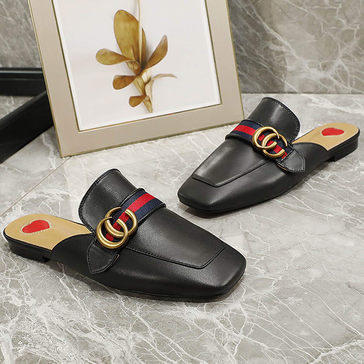 Leather-Slip-On-Backless-Flat-Slide-Slippers-Mules-designer