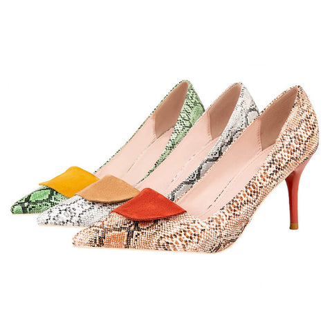 Point-toe-Snakeskin-Print-High-Heel-Pumps