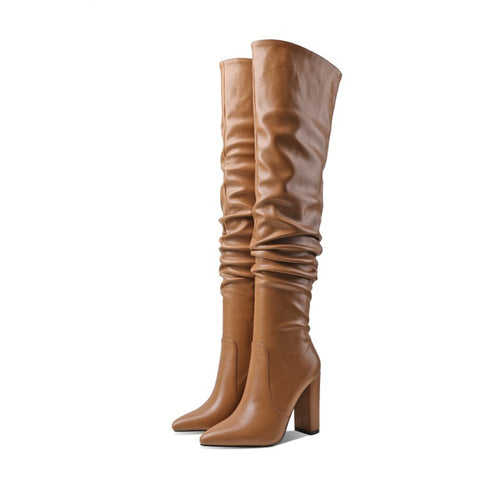 Pointed-toe-Long-Fleece-Boots-Over-knee