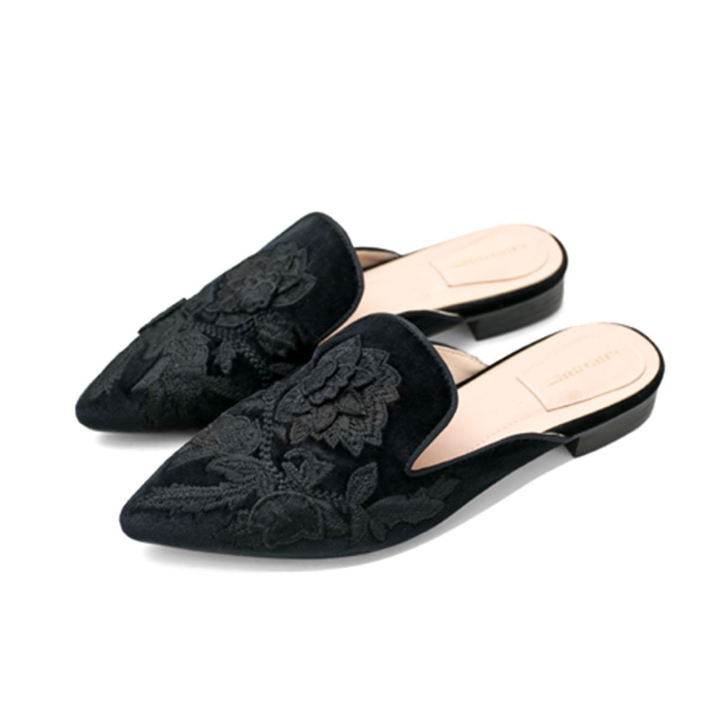 Floral-Embroidery-Pointed-Toe-Mule-Slippers-Flats