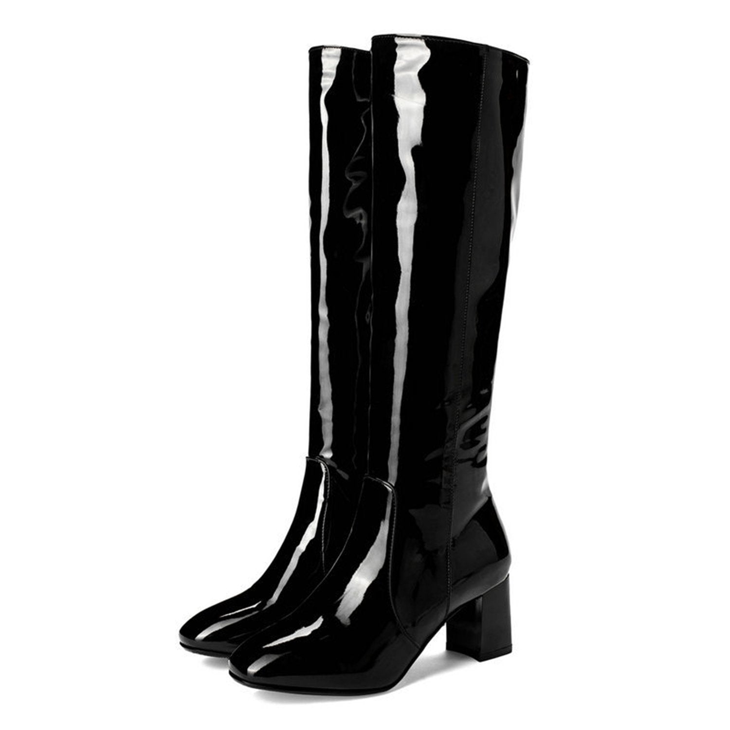 Patent-leather-Knee-High-Long-boots