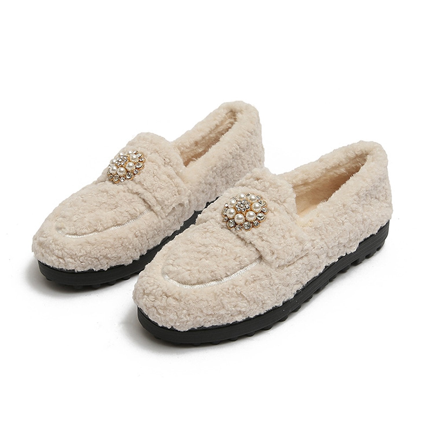 Pearl-Flat-Bottom-Fur-Loafers