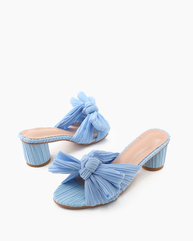 Pleated-Bow-Open-Toe-Chunky-Block-Heel-Sandals