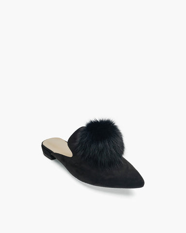 Slip-On-Backless-Flat-Heel-ball-Mules-fur