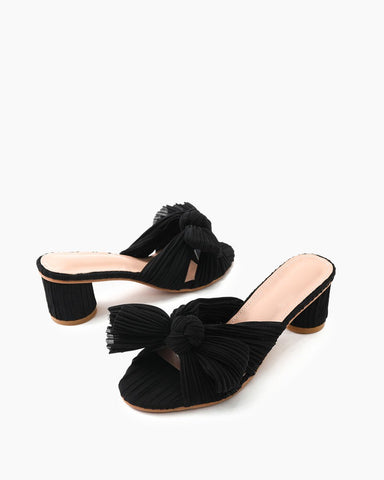 Pleated-Bow-Open-Toe-Chunky-Block-Heel-Sandals