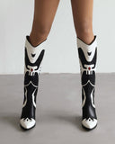 Two Tone Pointed Toe Western Boots