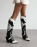Two Tone Pointed Toe Western Boots