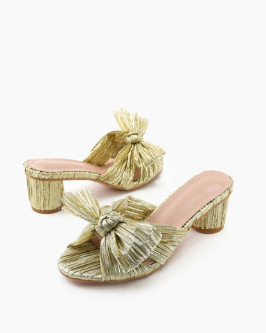 Pleated-Bow-Open-Toe-Chunky-Block-Heel-Sandals