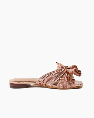 Pleated-Bow-Open-Toe-Comfort-Slip-on-Slide-Flat-Sandals