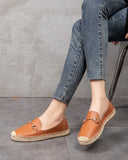 Horsebit-Classic-Metal-Buckle-Slip-On-Espadrilles-Flat-Loafer