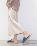 Solid Color Minimalist Espadrille Flat Mules