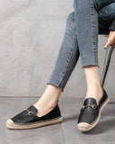 Horsebit-Classic-Metal-Buckle-Slip-On-Espadrilles-Flat-Loafer